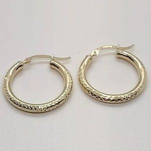 "FG-05" Hollow Hoop Earrings 10K Yellow Gold
